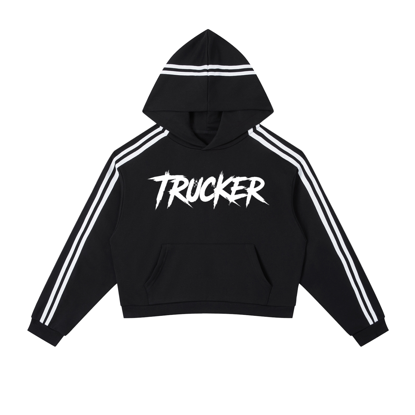 Contrast Side Stripe Cropped Hoodie