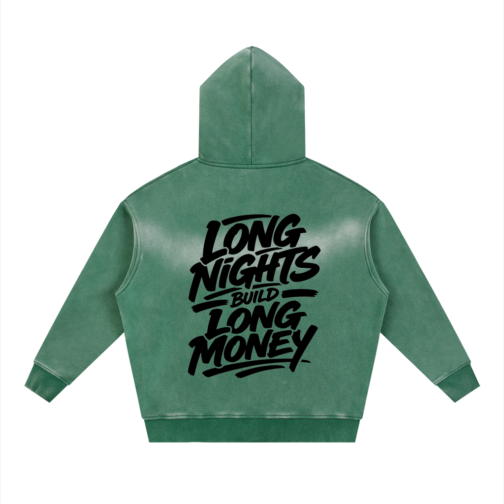 Sunfade Two-way Zipper Boxy Fleece Hoodie