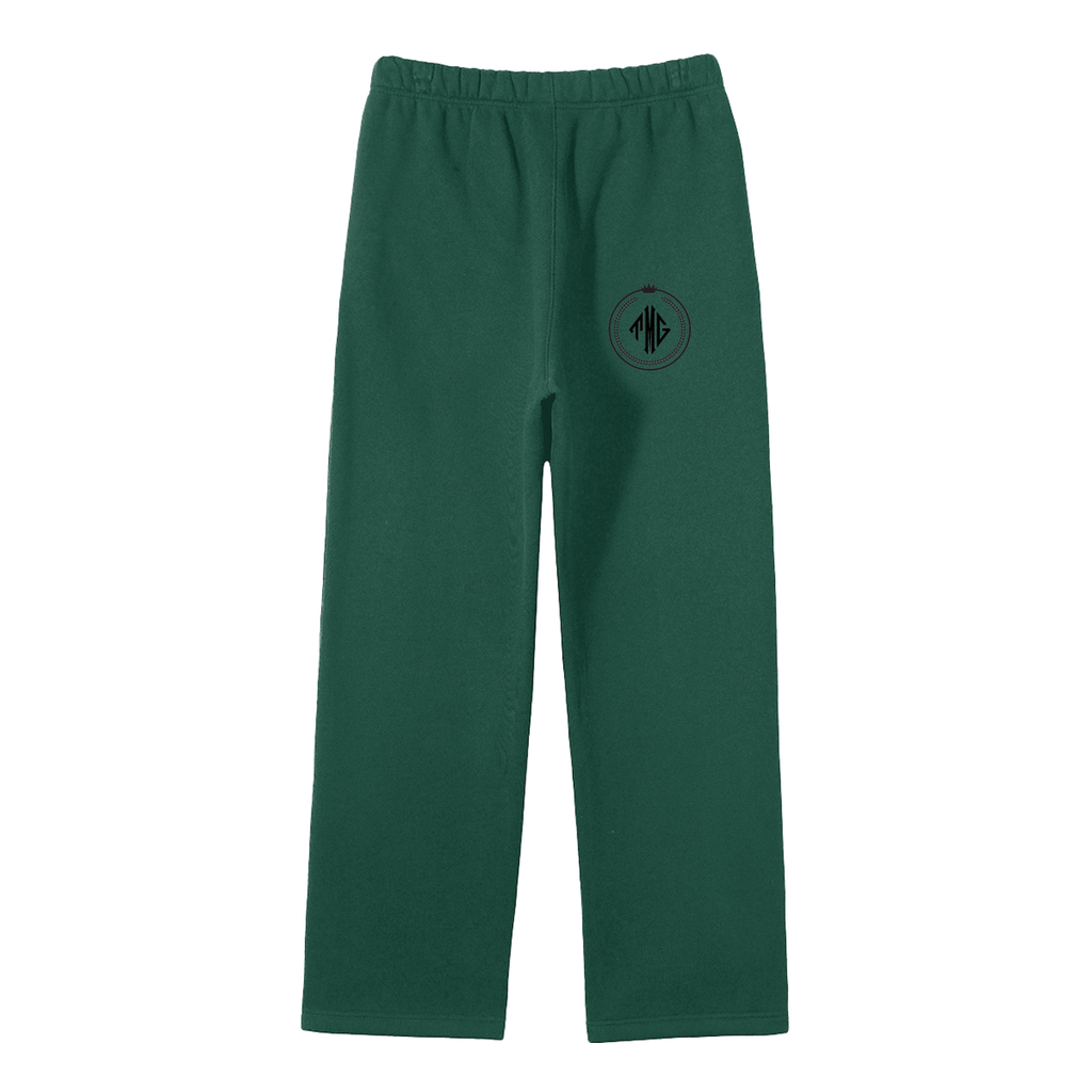 Unisex Solid Color Fleece Straight Leg Pants