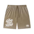 Unisex Vintage Wash Sunfade Waffle Raw Hem Shorts
