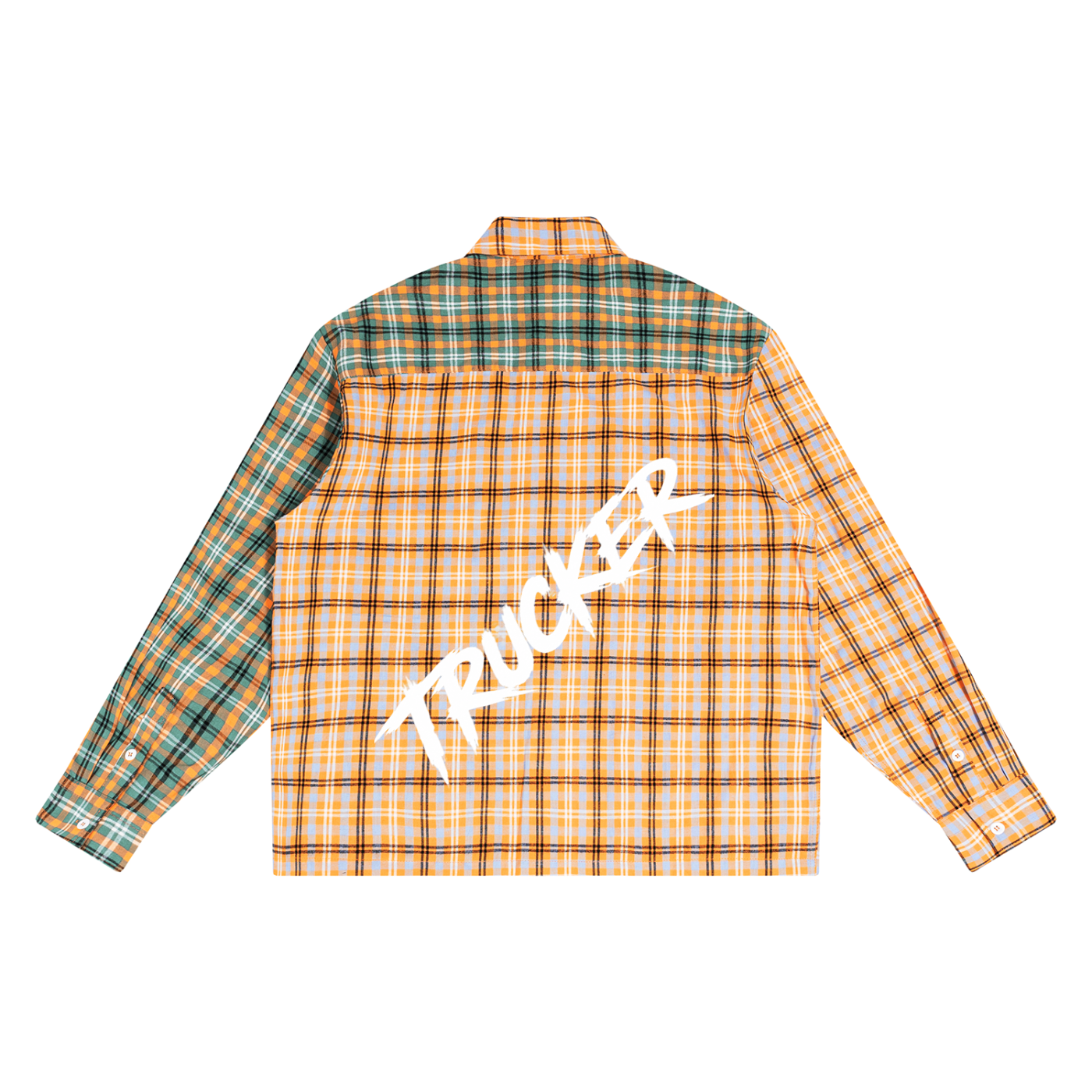 Unisex Oversized Plaid Color Block Shirt