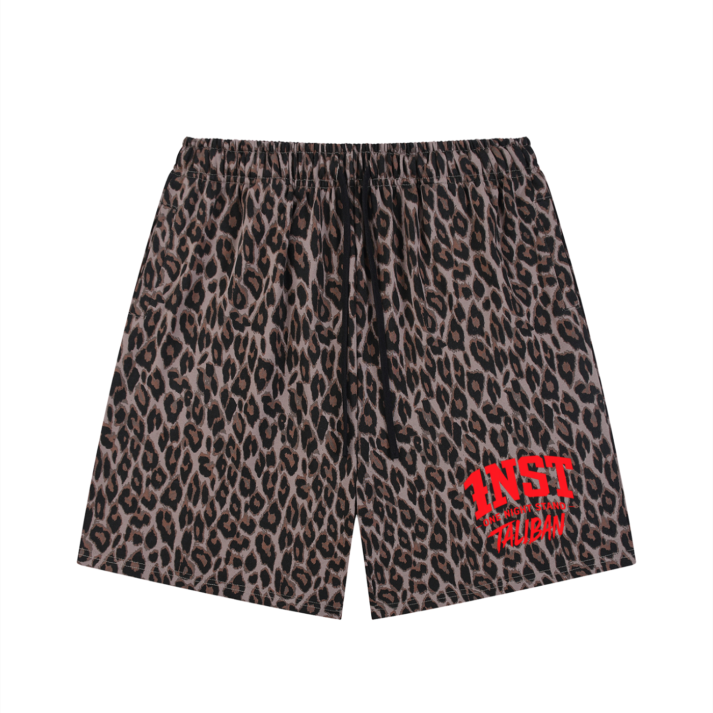 Unisex Heavyweight Leopard Drawstring Shorts