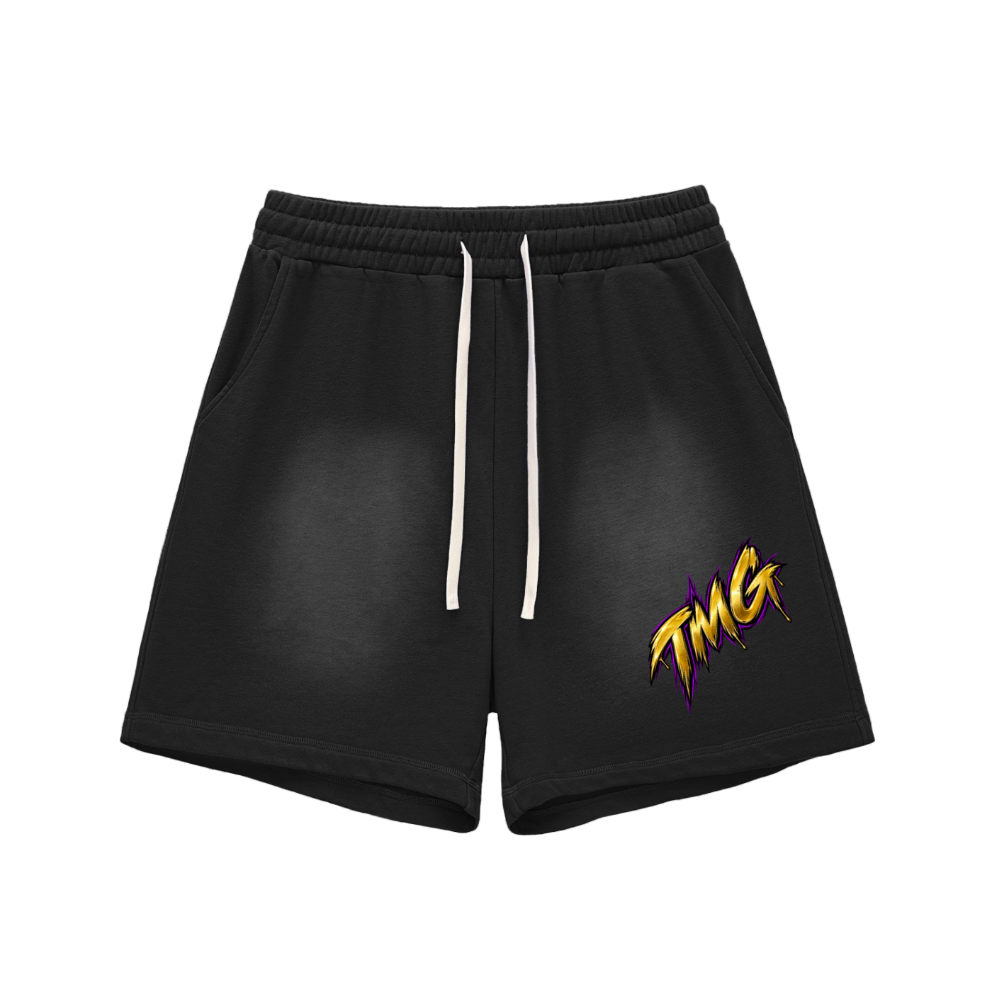 Sun Fade Raw Edge Cotton Shorts
