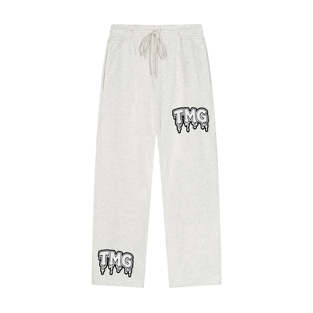 Solid Color Straight-Leg Sweatpants