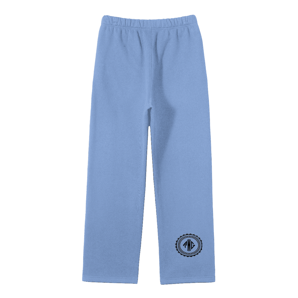 Unisex Solid Color Fleece Straight Leg Pants
