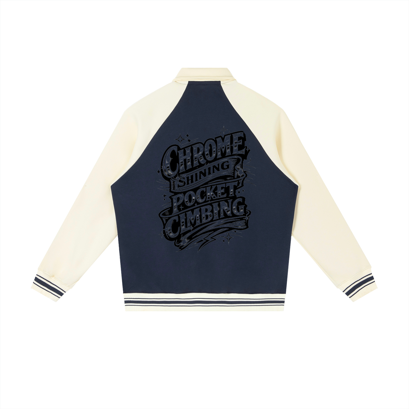 Contrast Raglan Sleeve Baseball Jacket