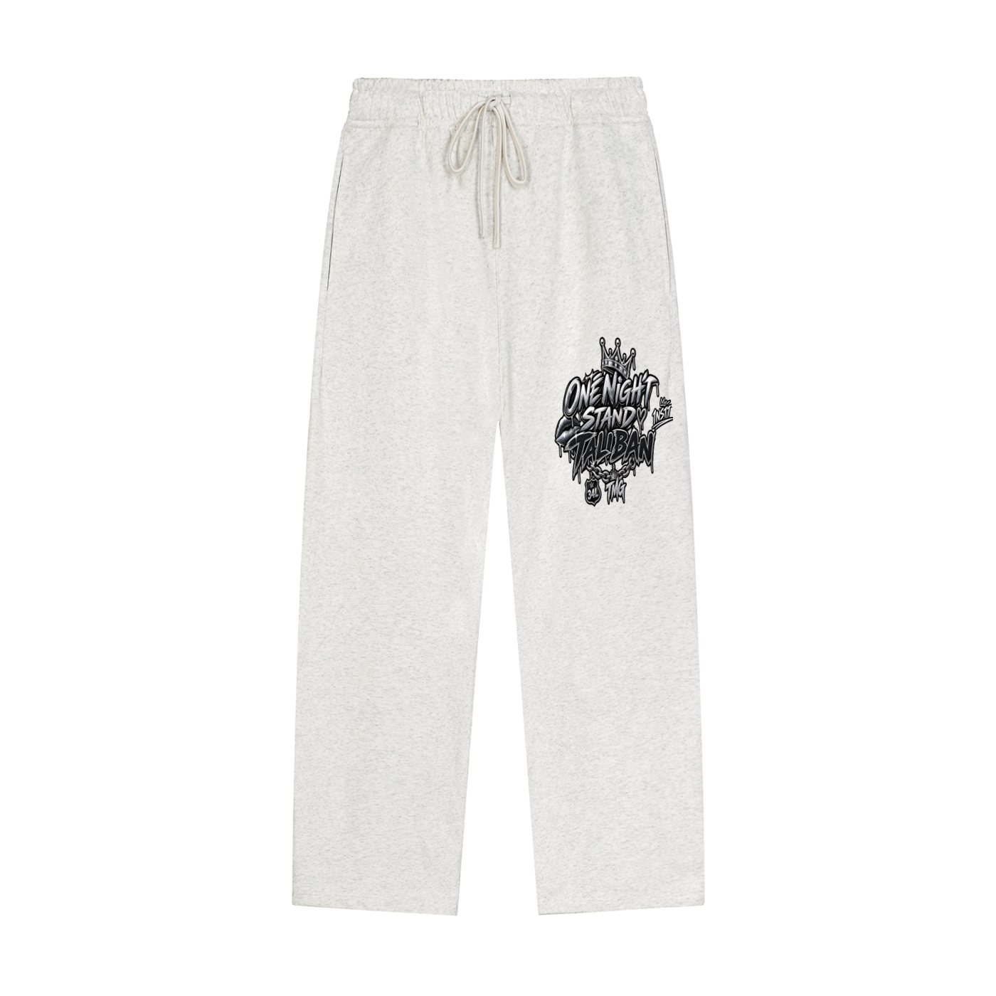 Solid Color Straight-Leg Sweatpants