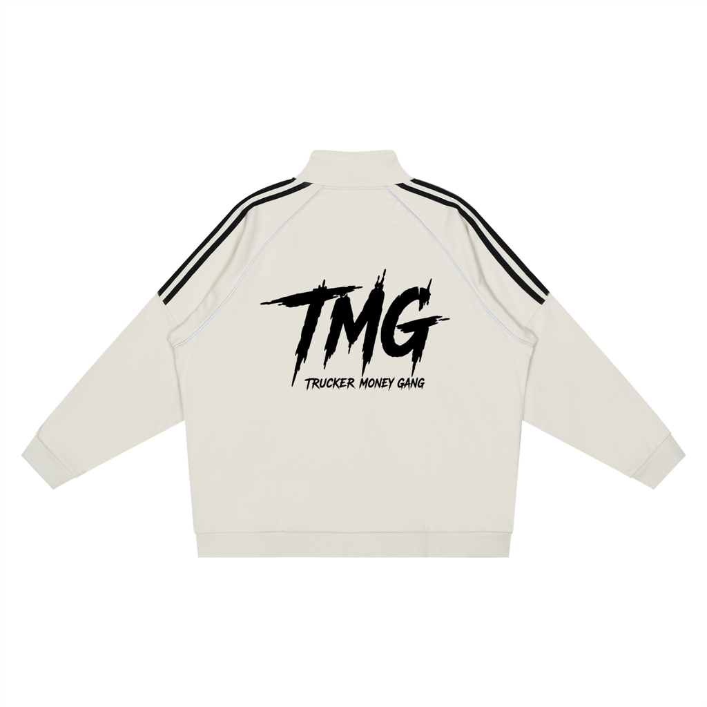 Reflection Striped Raglan Sleeve  Jacket