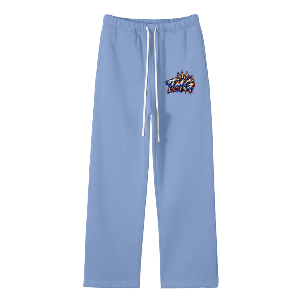 Unisex Solid Color Fleece Straight Leg Pants