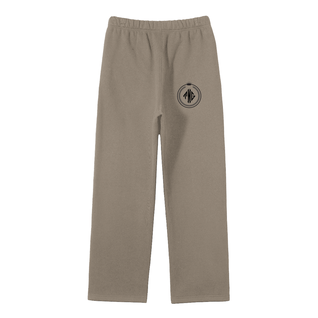 Unisex Solid Color Fleece Straight Leg Pants
