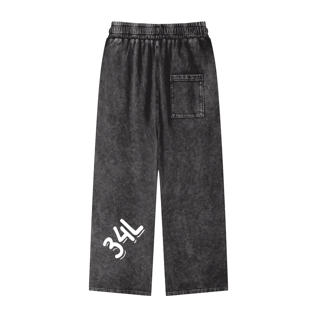 Snow Washed Straight Leg Pants