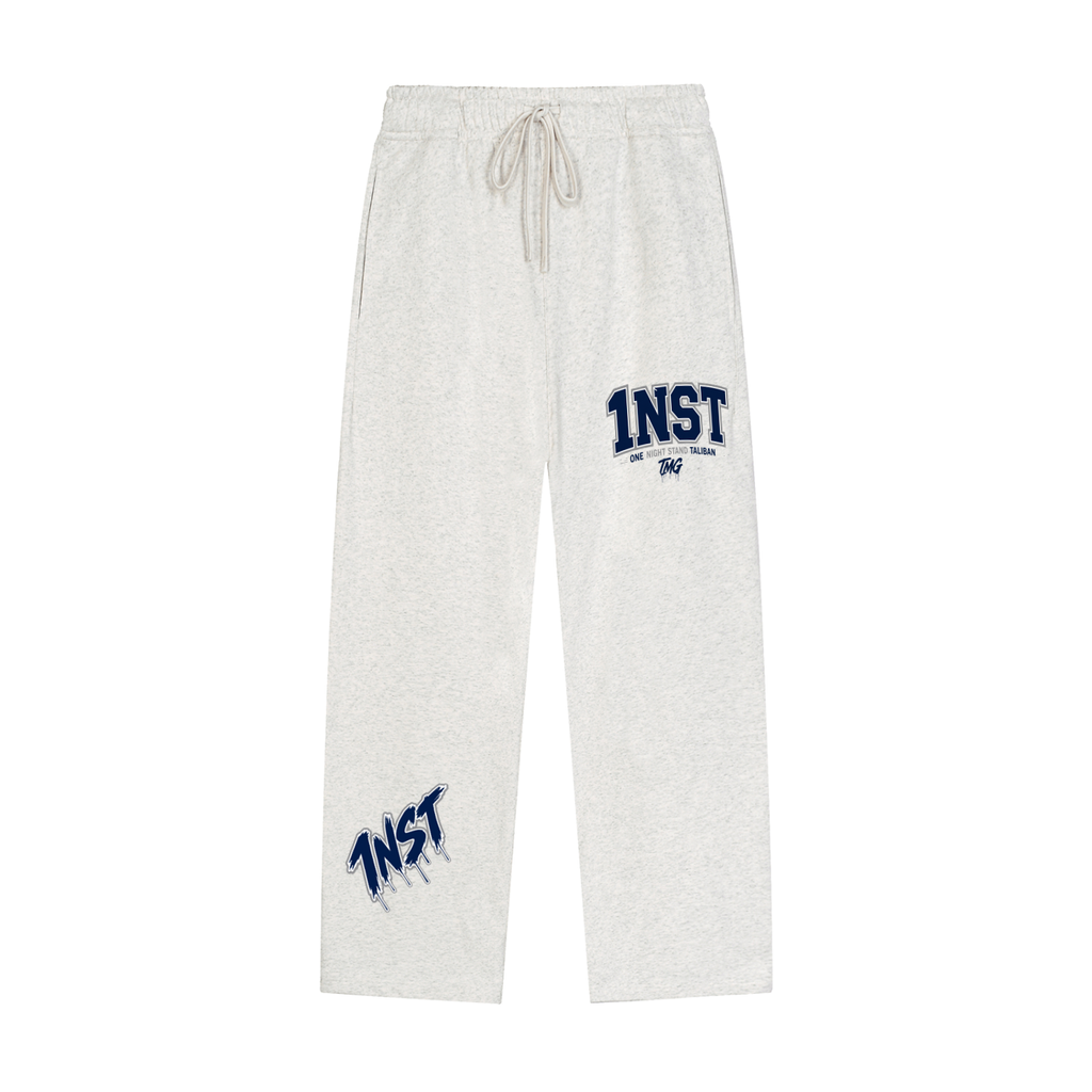 Solid Color Straight-Leg Sweatpants