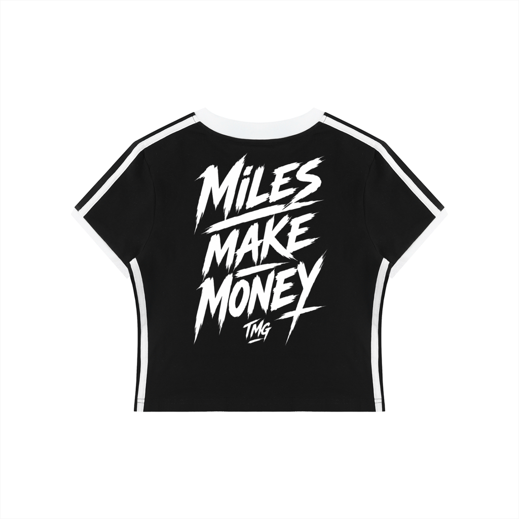 Women's Retro Binding V-Neck Crop T-Shirt