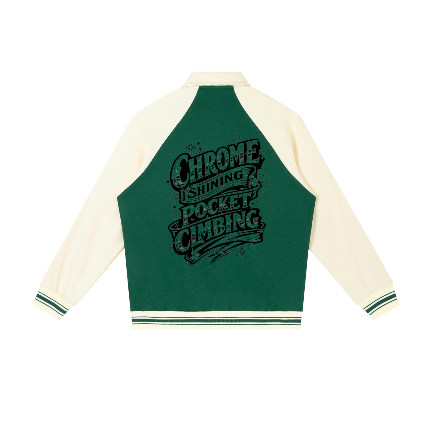 Contrast Raglan Sleeve Baseball Jacket