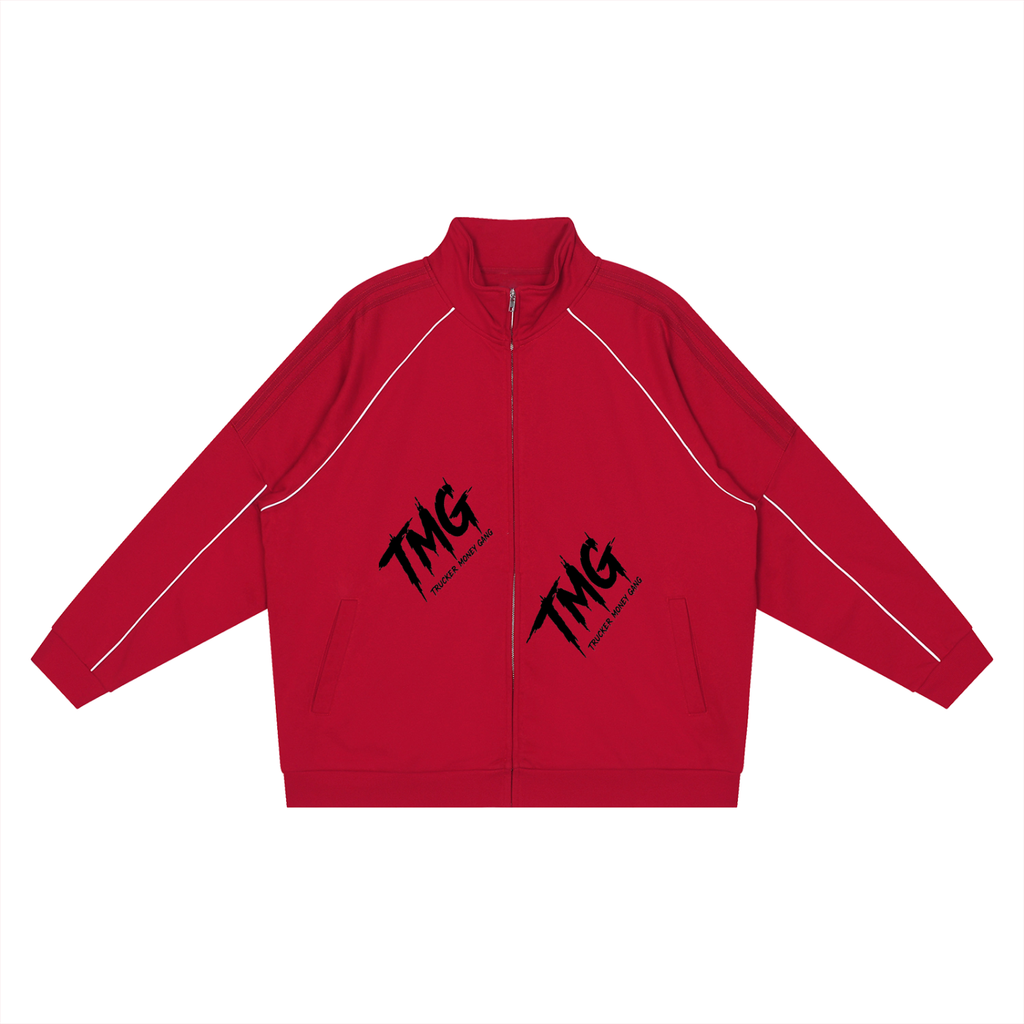 Reflection Striped Raglan Sleeve  Jacket