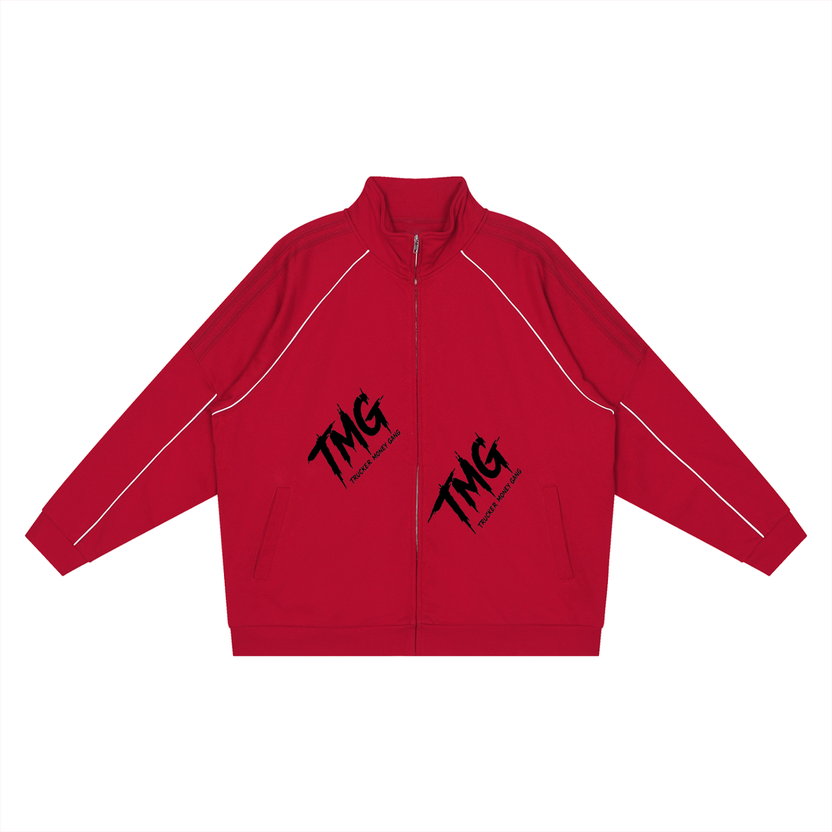 Reflection Striped Raglan Sleeve  Jacket