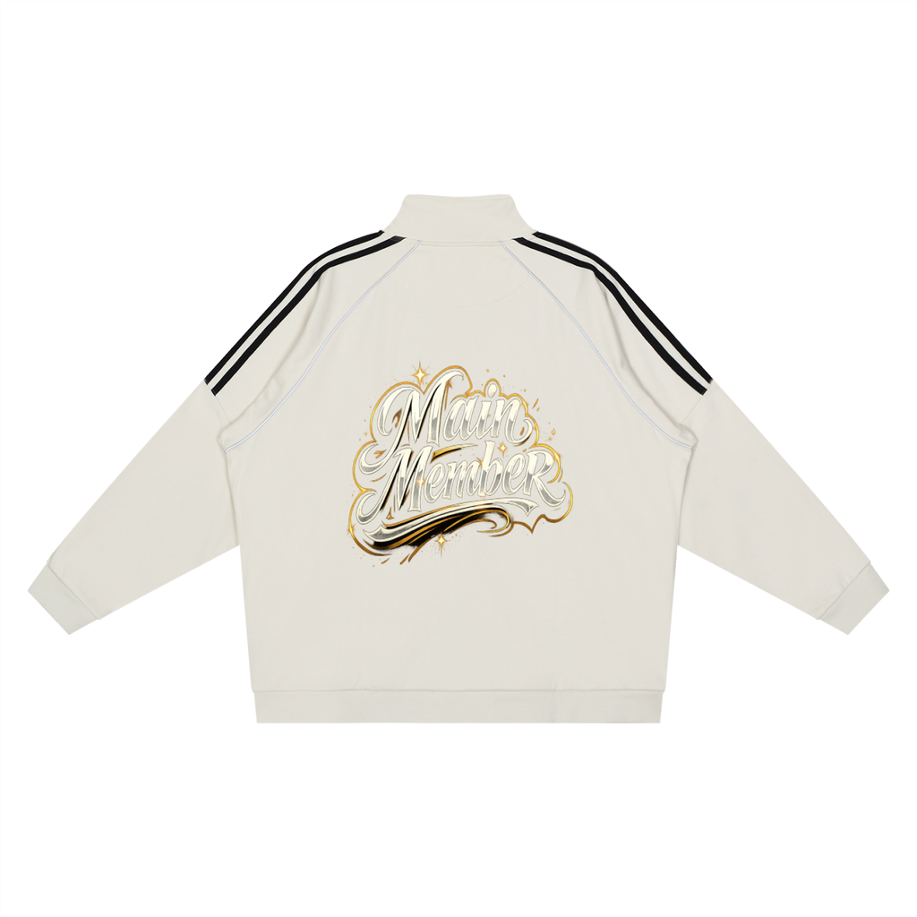 Reflection Striped Raglan Sleeve  Jacket