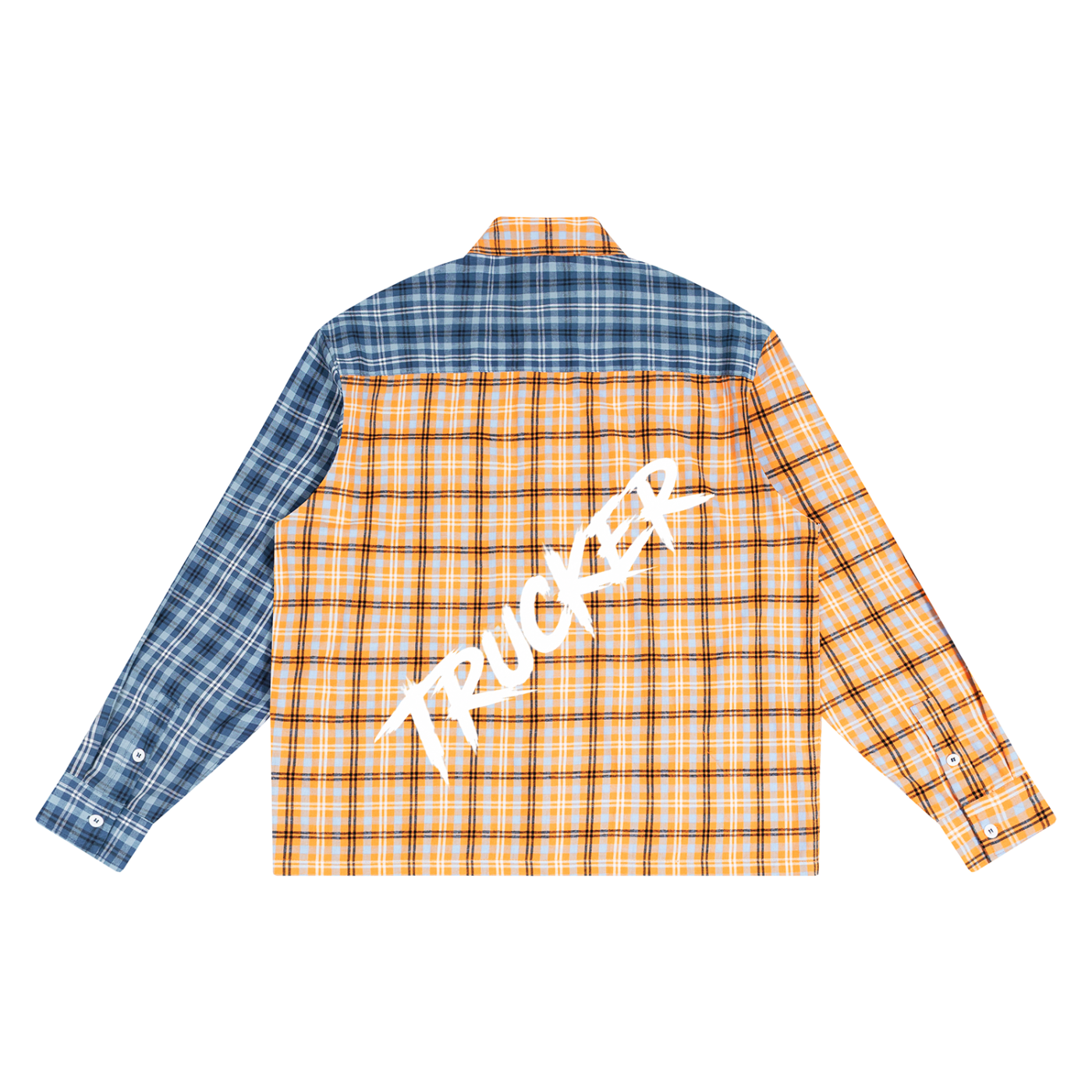 Unisex Oversized Plaid Color Block Shirt
