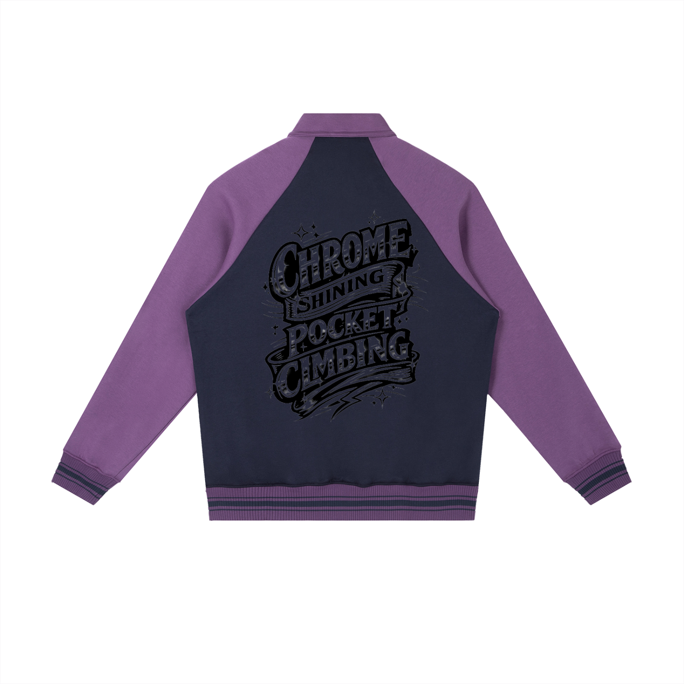 Contrast Raglan Sleeve Baseball Jacket