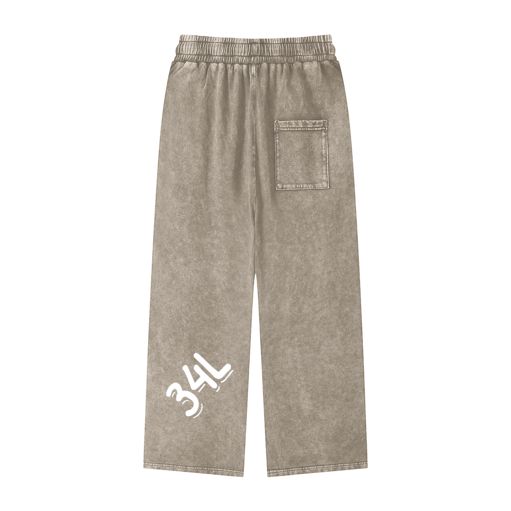 Snow Washed Straight Leg Pants