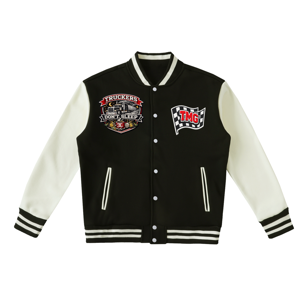 Two-Tone Fleeced Varsity Jacket