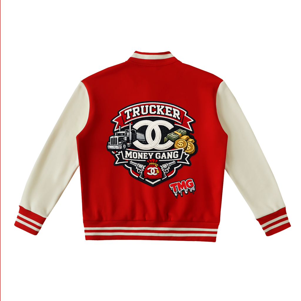 Two-Tone Fleeced Varsity Jacket