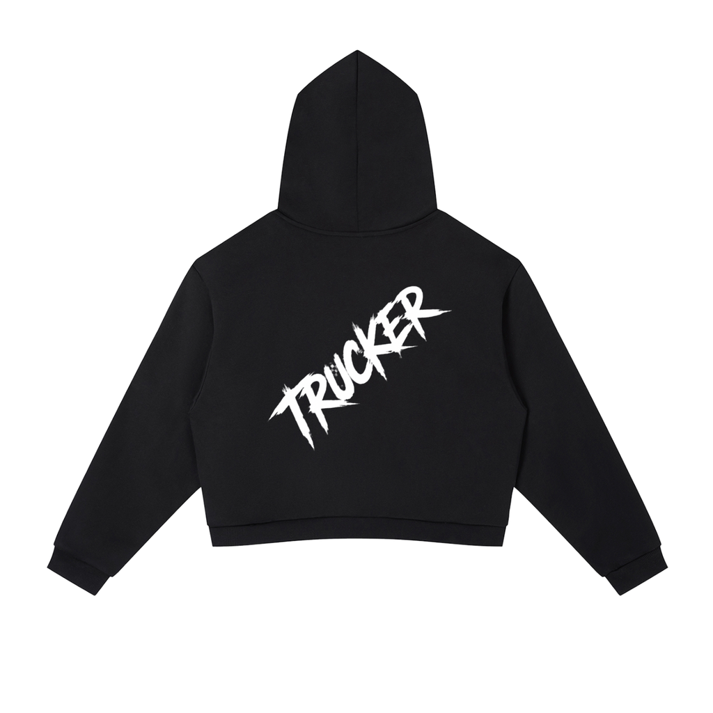 Contrast Side Stripe Cropped Hoodie
