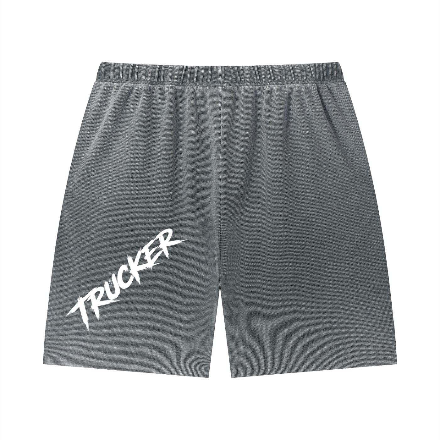 Unisex Vintage Wash Sunfade Waffle Raw Hem Shorts