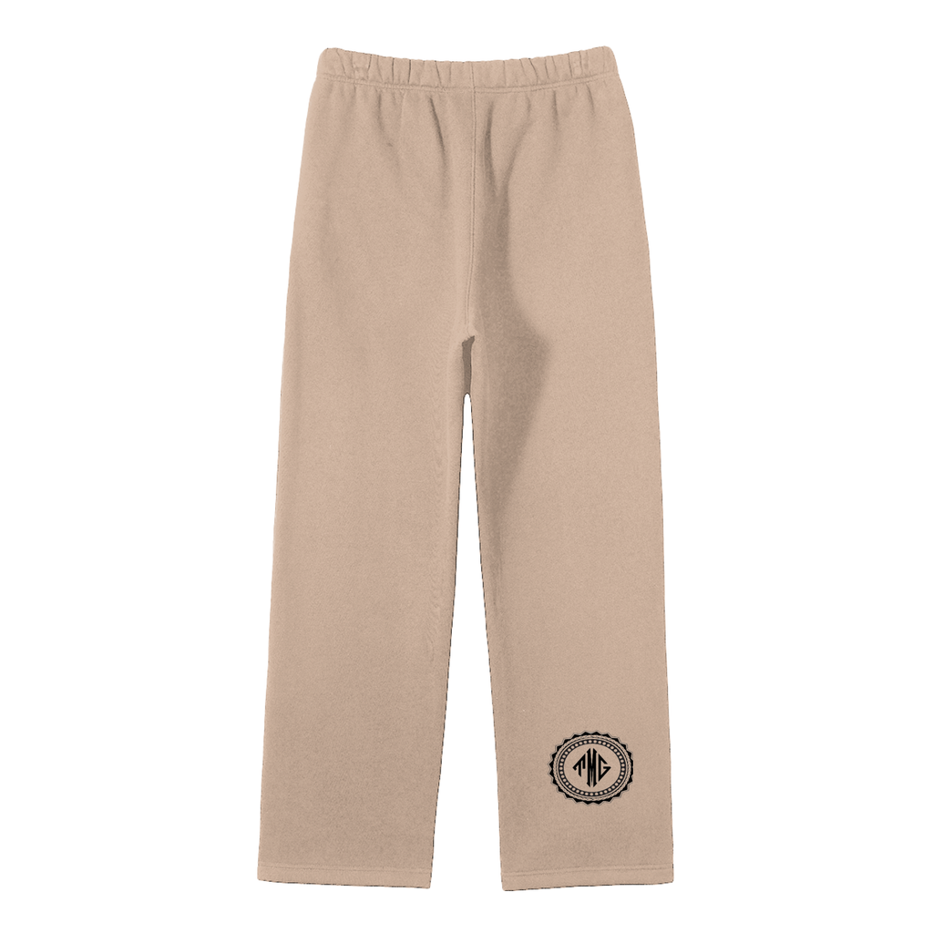 Unisex Solid Color Fleece Straight Leg Pants