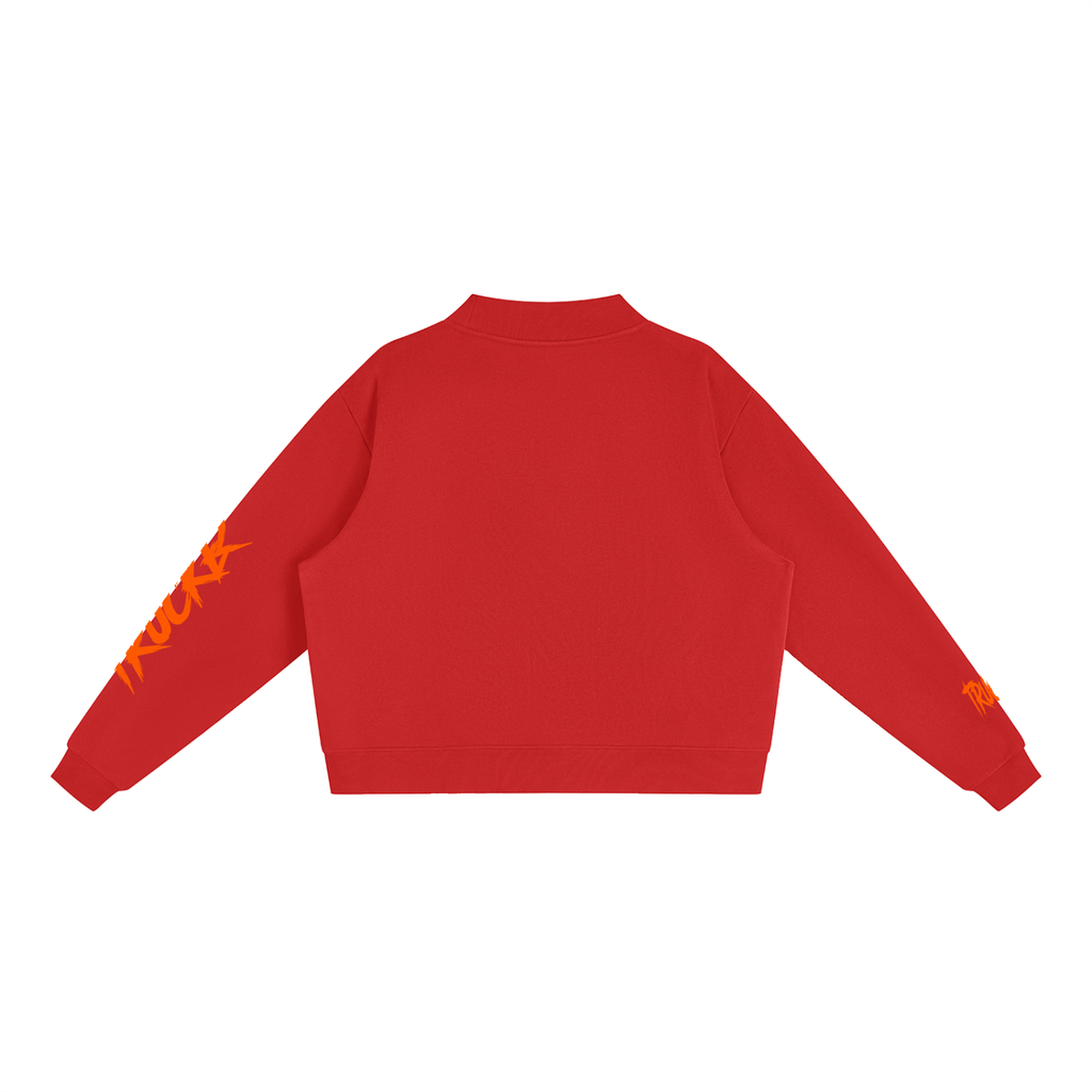 Essential Fleece Mock-Neck Crew Sweatshirt