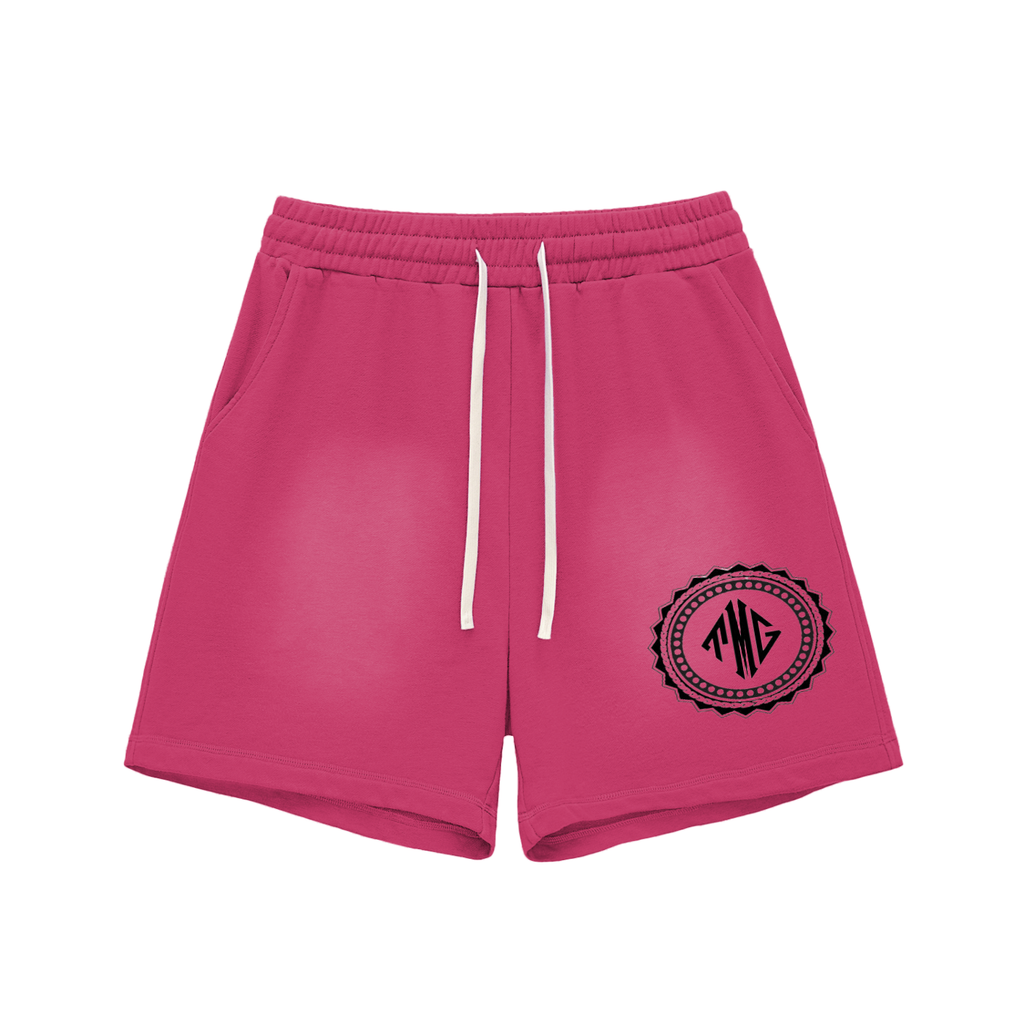 Sun Fade Raw Edge Cotton Shorts