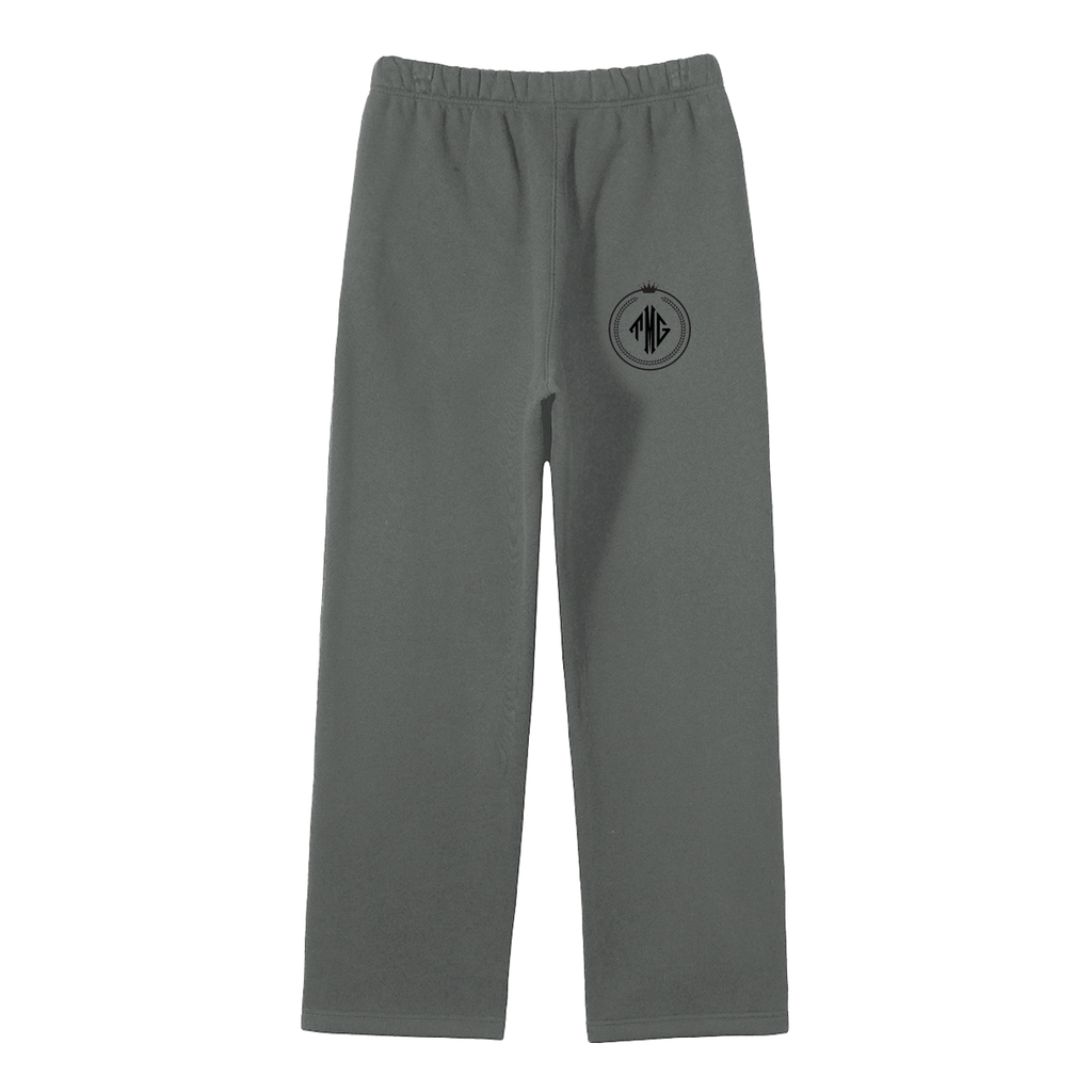 Unisex Solid Color Fleece Straight Leg Pants
