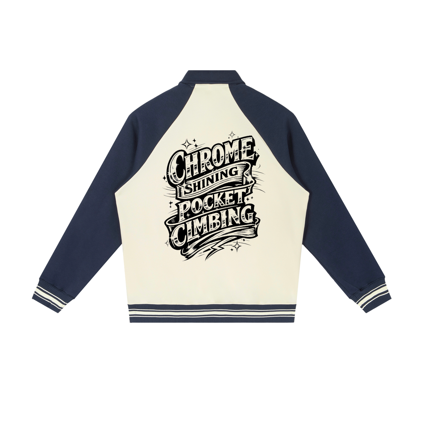 Contrast Raglan Sleeve Baseball Jacket