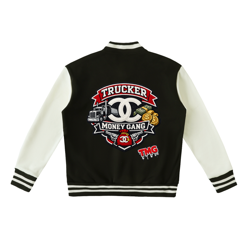 Two-Tone Fleeced Varsity Jacket
