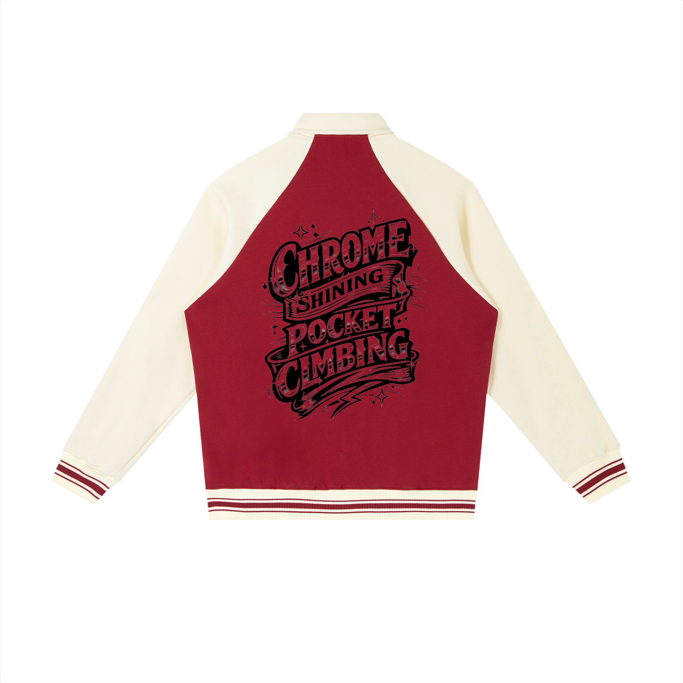 Contrast Raglan Sleeve Baseball Jacket