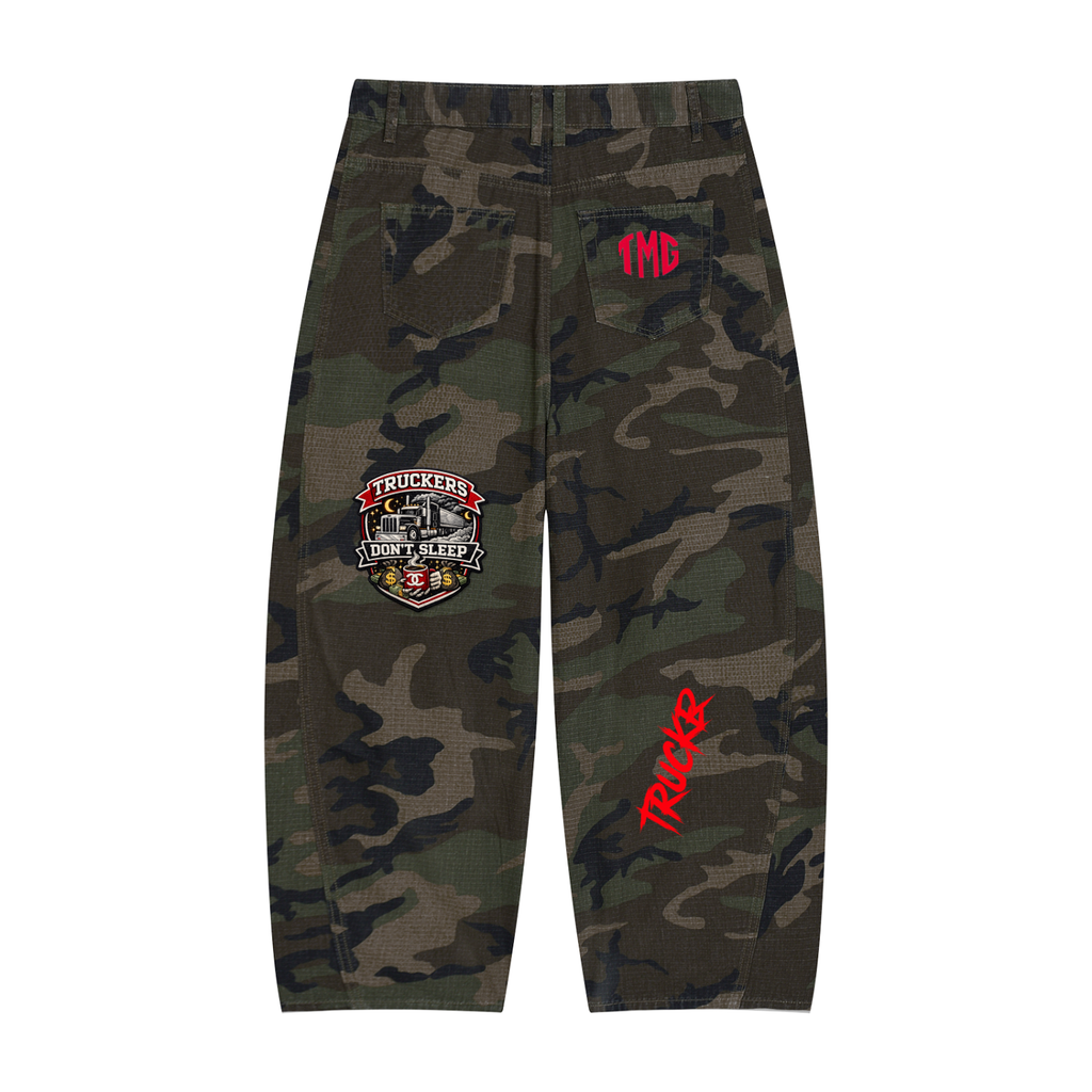 Men’s Camo Barrel Leg Cargo Pants