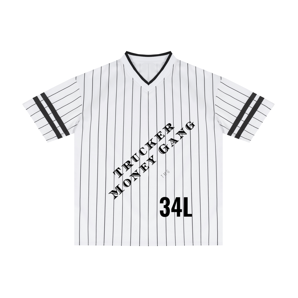 Unisex Striped Loose V-Neck T-Shirt
