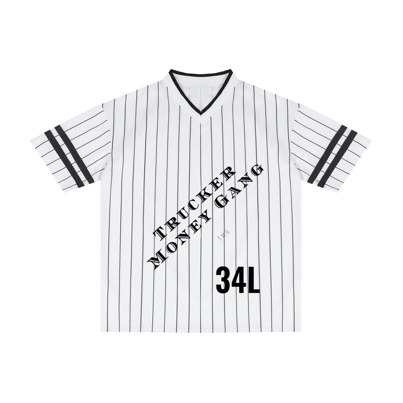 Unisex Striped Loose V-Neck T-Shirt
