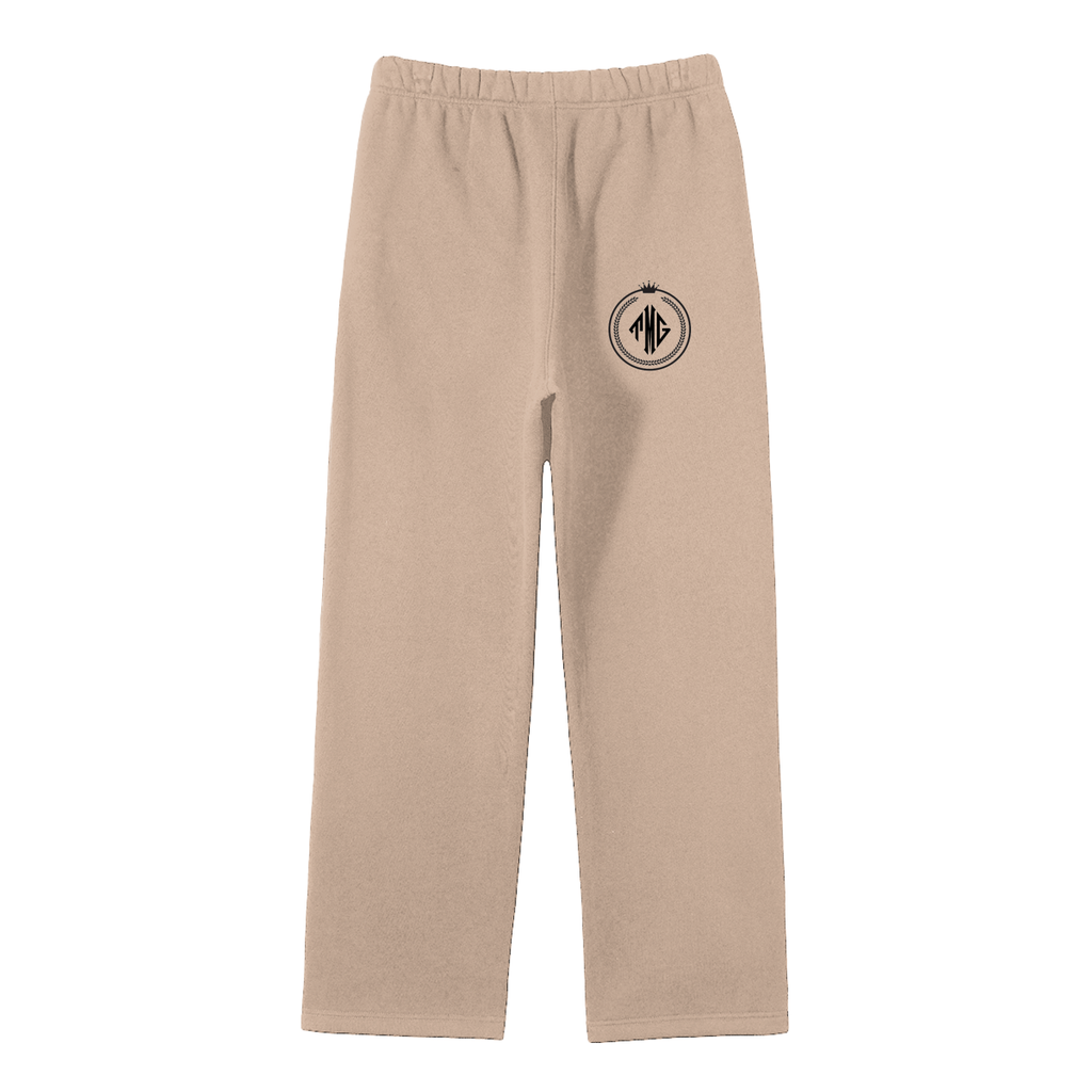 Unisex Solid Color Fleece Straight Leg Pants