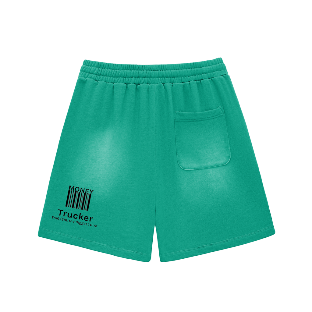 Sun Fade Raw Edge Cotton Shorts
