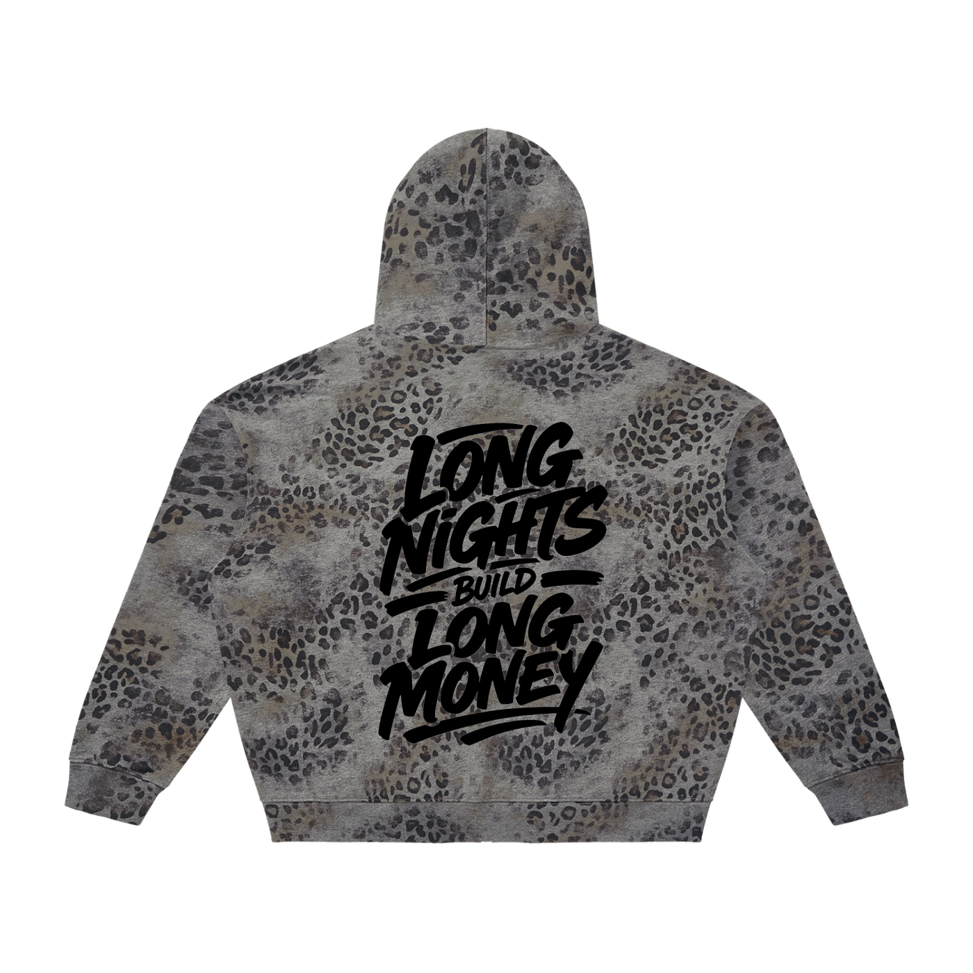 Unisex Vintage Wash Leopard Full Zip Hoodie