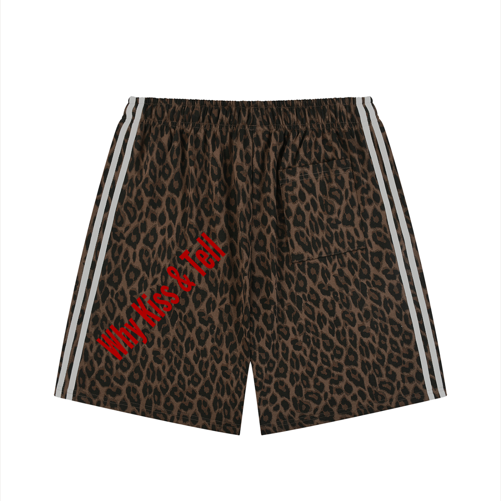 Unisex Heavyweight Leopard Drawstring Shorts