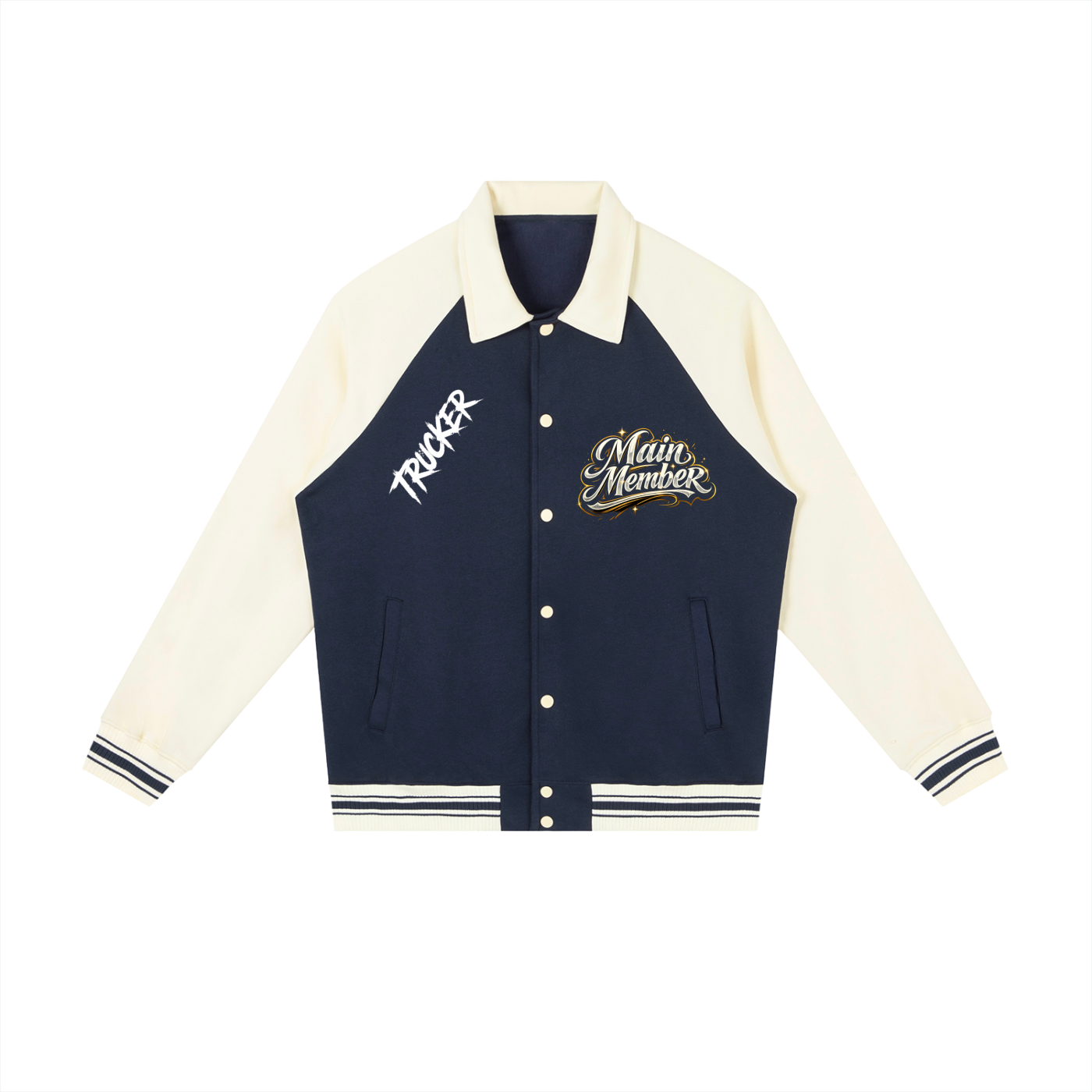 Contrast Raglan Sleeve Baseball Jacket