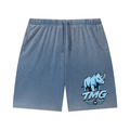 Unisex Vintage Wash Sunfade Waffle Raw Hem Shorts