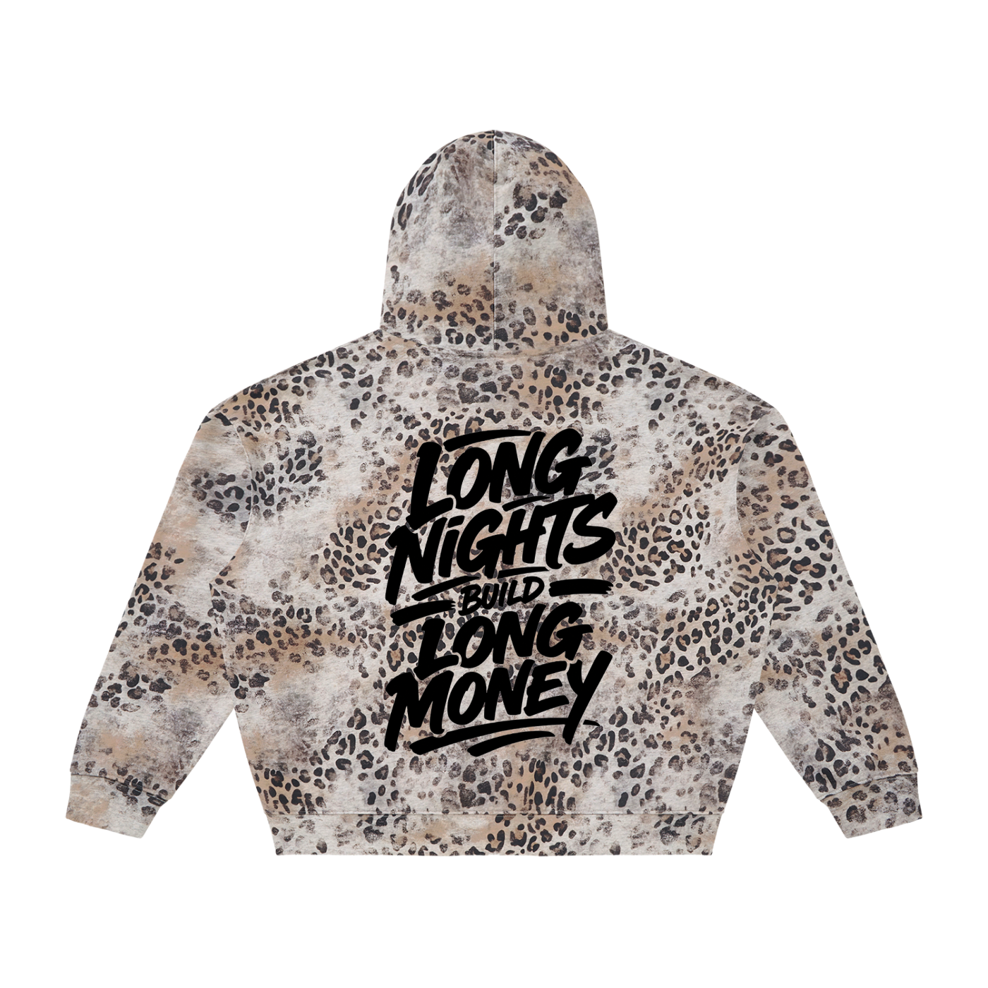 Unisex Vintage Wash Leopard Full Zip Hoodie