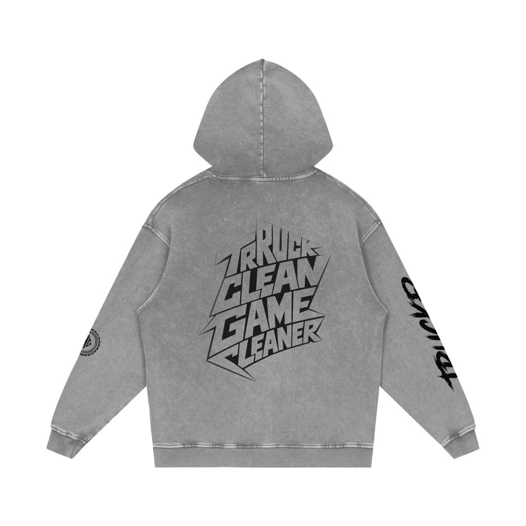 Snow Washed Loose Cotton Hoodie